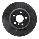 R1 13-20 BMW 440i xDrive Front & Rear Drilled & Slotted Black Brake Rotor Set