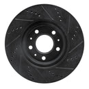 R1 03-08 Cadillac STS Front Left Drilled & Slotted Black Brake Rotor