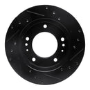 R1 95-02 Kia Sportage (USA/Canada) Front Left Drilled & Slotted Black Brake Rotor