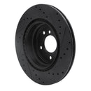 R1 06-15 BMW 335XI Rear Left Drilled & Slotted Black Brake Rotor