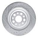 R1 21-25 Tesla Model S Rear Left Drilled & Slotted Silver Brake Rotor