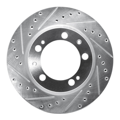 R1 89-97 Porsche 911 Front Left Drilled & Slotted Silver Brake Rotor