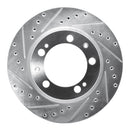 R1 89-97 Porsche 911 Front Left Drilled & Slotted Silver Brake Rotor