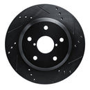 R1 -25 Subaru Crosstrek Rear Right Drilled & Slotted Black Brake Rotor