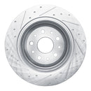 R1 99-04 Jeep Grand Cherokee Front Right Drilled & Slotted Silver Brake Rotor