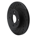 R1 88-06 Nissan NX Front Left Drilled & Slotted Black Brake Rotor