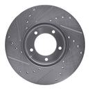 R1 71-97 Jaguar XJS Front Right Drilled & Slotted Silver Brake Rotor
