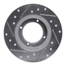 R1 85-91 Subaru GL Rear Right Drilled & Slotted Silver Brake Rotor