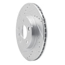 R1 14-21 BMW i3 Front Left Drilled & Slotted Silver Brake Rotor