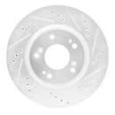 R1 04-12 Mitsubishi Eclipse Front Right Drilled & Slotted Silver Brake Rotor
