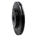 R1 -24 Subaru Forester Front Right Drilled & Slotted Black Brake Rotor