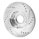 R1 09-15 Mitsubishi Lancer Front & Rear Drilled & Slotted Silver Brake Rotor Set
