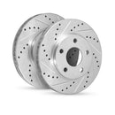 R1 24-25 Alfa Romeo Tonale Rear Left Drilled & Slotted Silver Brake Rotor