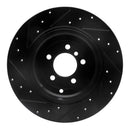 R1 03-05 Land Rover Range Rover Rear Right Drilled & Slotted Black Brake Rotor