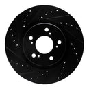 R1 05-12 Acura RL Front Left Drilled & Slotted Black Brake Rotor