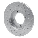 R1 88-93 Ford Festiva Front Left Drilled & Slotted Silver Brake Rotor