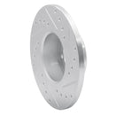 R1 74-79 Lotus Eclat Front Left Drilled & Slotted Silver Brake Rotor