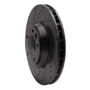 R1 03-15 Audi Q7 Right Front Drilled & Slotted Black Brake Rotor