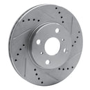 R1 04-06 Scion XA Front Right Drilled & Slotted Silver Brake Rotor