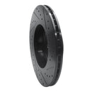 R1 04-10 BMW X3 Front Left Drilled & Slotted Black Brake Rotor