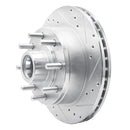 R1 95-07 Ford E-250 Econoline Front Right Drilled & Slotted Silver Brake Rotor