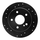 R1 94-98 Mercedes-Benz C280 Rear Left Drilled & Slotted Black Brake Rotor