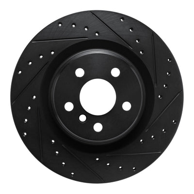 R1 -24 BMW X2 Rear Right Drilled & Slotted Black Brake Rotor
