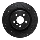 R1 -24 BMW X2 Rear Right Drilled & Slotted Black Brake Rotor