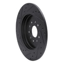 R1 05-19 Ford Freestyle Rear Right Drilled & Slotted Black Brake Rotor