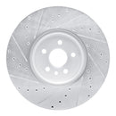 R1 17-20 Jaguar F-Pace Front Right Drilled & Slotted Silver Brake Rotor