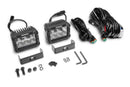 Go Rhino Xplor Bright Series Rectangle LED Flood Light Kit (Surface/Thread Std Mnt) 4x3 - Blk (Pair)
