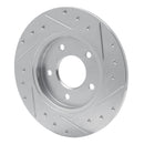 R1 94-99 Buick Regal Rear Left Drilled & Slotted Silver Brake Rotor