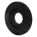 R1 92-98 Hyundai Tiburon Front Left Drilled & Slotted Black Brake Rotor