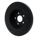 R1 17-23 Subaru Impreza Front Right Drilled & Slotted Black Brake Rotor