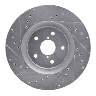 R1 19-23 Subaru ASCENT Front Right Drilled & Slotted Silver Brake Rotor