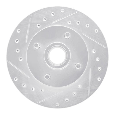 R1 78-93 Ford Thunderbird Front Left Drilled & Slotted Silver Brake Rotor