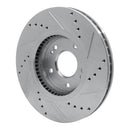 R1 07-09 Hyundai SANTA FE Front Left Drilled & Slotted Silver Brake Rotor