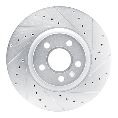 R1 17-25 Volvo S90 Front Right Drilled & Slotted Silver Brake Rotor