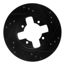 R1 84-86 Nissan 300ZX Front Left Drilled & Slotted Black Brake Rotor