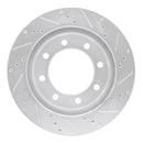 R1 99-05 Ford F-350 Super Duty Front Drilled & Slotted Silver Brake Rotor Set