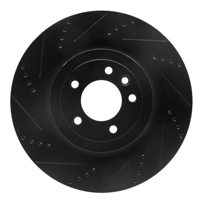 R1 2013-2025 Land Rover Defender 110 Rear Left Drilled & Slotted Black Brake Rotor