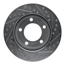 R1 94-96 Ford Bronco Front Left Drilled & Slotted Silver Brake Rotor