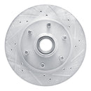 R1 88-96 Chevrolet C2500 Front Right Drilled & Slotted Silver Brake Rotor