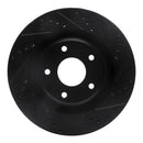 R1 05-13 Cadillac XLR Front & Rear Drilled & Slotted Black Brake Rotor Set