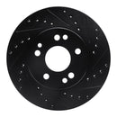 R1 84-95 Mercedes-Benz 260E Front Right Drilled & Slotted Black Brake Rotor