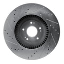 R1 11-17 Genesis G80 Front Right Drilled & Slotted Silver Brake Rotor