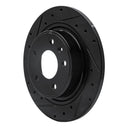 R1 11-19 Buick Verano Rear Left Drilled & Slotted Black Brake Rotor