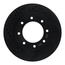 R1 12-21 Nissan NV1500 Front Left Drilled & Slotted Black Brake Rotor