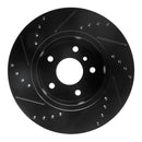 R1 99-04 Land Rover Discovery Front Right Drilled & Slotted Black Brake Rotor