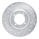 R1 61-76 Triumph TR3A Front Left Drilled & Slotted Silver Brake Rotor
